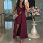 💖LAST DAY SALE 50% OFF💖Women's Fashion Solid Color Spaghetti Straps Long Top & Shorts Two Piece Set