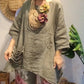 💖LAST DAY SALE 50% OFF💖Women's Loose Fit Linen Top with Side Pockets