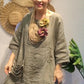 💖LAST DAY SALE 50% OFF💖Women's Loose Fit Linen Top with Side Pockets