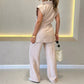 💖LAST DAY SALE 50% OFF💖Elegant Waisted Top & Casual Pants Set