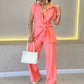 💖LAST DAY SALE 50% OFF💖Elegant Waisted Top & Casual Pants Set