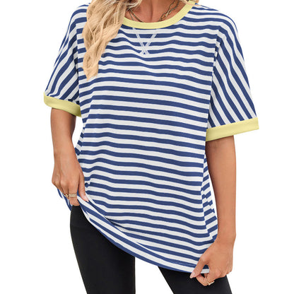 💖LAST DAY SALE 50% OFF💖Women's Relaxed Fit Striped Tee