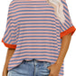 💖LAST DAY SALE 50% OFF💖Women's Relaxed Fit Striped Tee