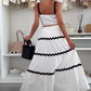 💖LAST DAY SALE 50% OFF💖Stylish Crop Top & Patchwork Maxi Skirt 2 PCS Set