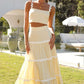 💖LAST DAY SALE 50% OFF💖Stylish Crop Top & Patchwork Maxi Skirt 2 PCS Set