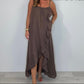💖LAST DAY SALE 50% OFF💖Women's Spaghetti Strap Dress with Asymmetrical Hem