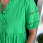 💖LAST DAY SALE 50% OFF💖Women's Elegant V-Neck Puff Sleeve Tiered Dress