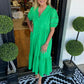 💖LAST DAY SALE 50% OFF💖Women's Elegant V-Neck Puff Sleeve Tiered Dress