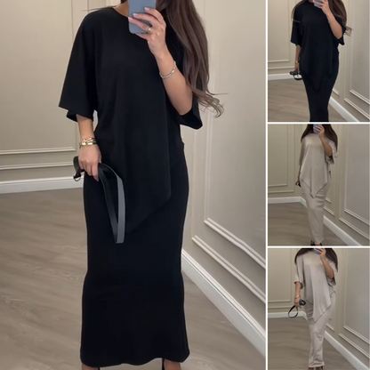 💖LAST DAY SALE 50% OFF💖Women's Casual Loose Fit Top & Skirt Two-Piece Set