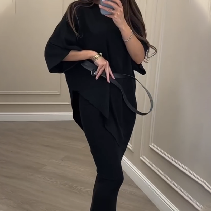 💖LAST DAY SALE 50% OFF💖Women's Casual Loose Fit Top & Skirt Two-Piece Set