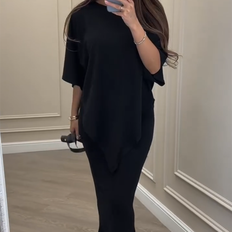 💖LAST DAY SALE 50% OFF💖Women's Casual Loose Fit Top & Skirt Two-Piece Set