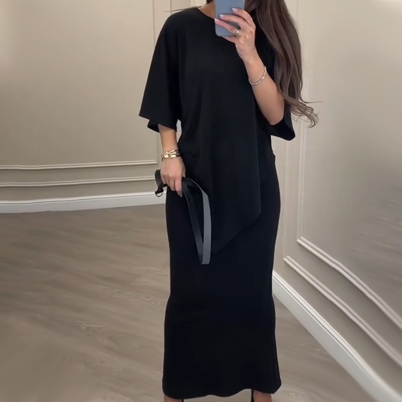 💖LAST DAY SALE 50% OFF💖Women's Casual Loose Fit Top & Skirt Two-Piece Set