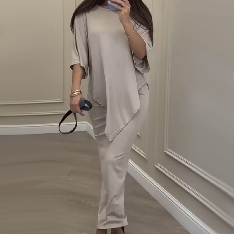 💖LAST DAY SALE 50% OFF💖Women's Casual Loose Fit Top & Skirt Two-Piece Set