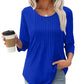 💖LAST DAY SALE 50% OFF💖Ruffled Round Neck Loose Fit Thin T-Shirt