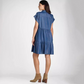 💖LAST DAY SALE 50% OFF💖Women’s Lapel Short Sleeve Pleated Button-Down Dress