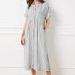 🎉This week's Special Sales - 50% OFF✨Striped Lapel Button Down Shirt Dress | With Functional Pockets