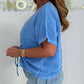 ✨2025 New Arrivals ✨Women's Casual V-Neck Tie Front Short Sleeve Top