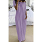 🔥🔥Last Day Special Discount💃Women's Summer Casual Loose Solid Color Short-Sleeve Long Dress