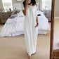 🔥🔥Last Day Special Discount💃Women's Summer Casual Loose Solid Color Short-Sleeve Long Dress