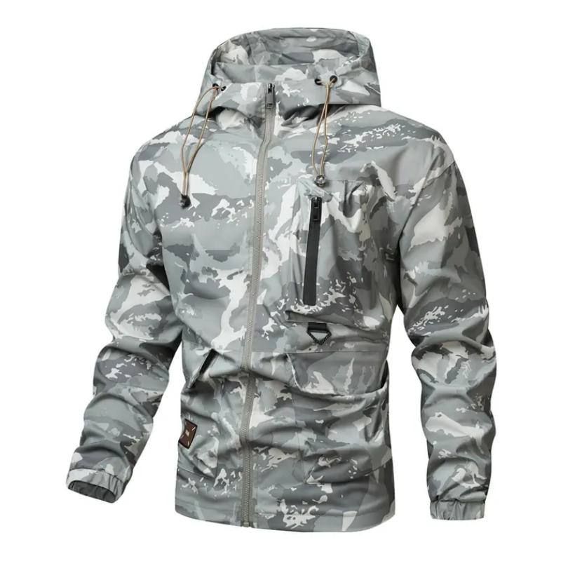 Men's Camouflage Hooded Jacket with Multi-Pocket