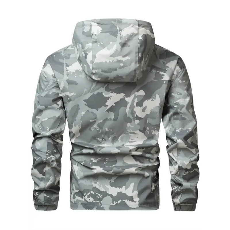 Men's Camouflage Hooded Jacket with Multi-Pocket