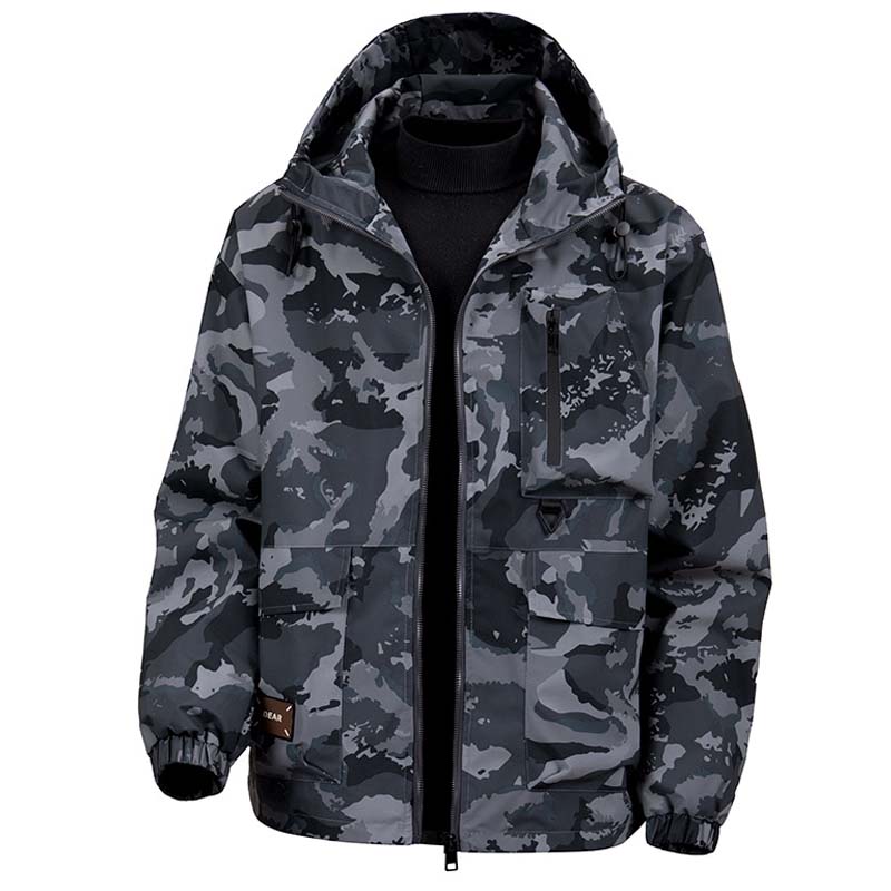Men's Camouflage Hooded Jacket with Multi-Pocket