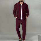 🔥Letzter Tag 50% Rabatt🎁Herren stilvolles 2-teiliges Set: Jacke mit Hemdkragen und Jogginghose