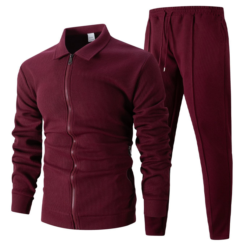 🔥Letzter Tag 50% Rabatt🎁Herren stilvolles 2-teiliges Set: Jacke mit Hemdkragen und Jogginghose