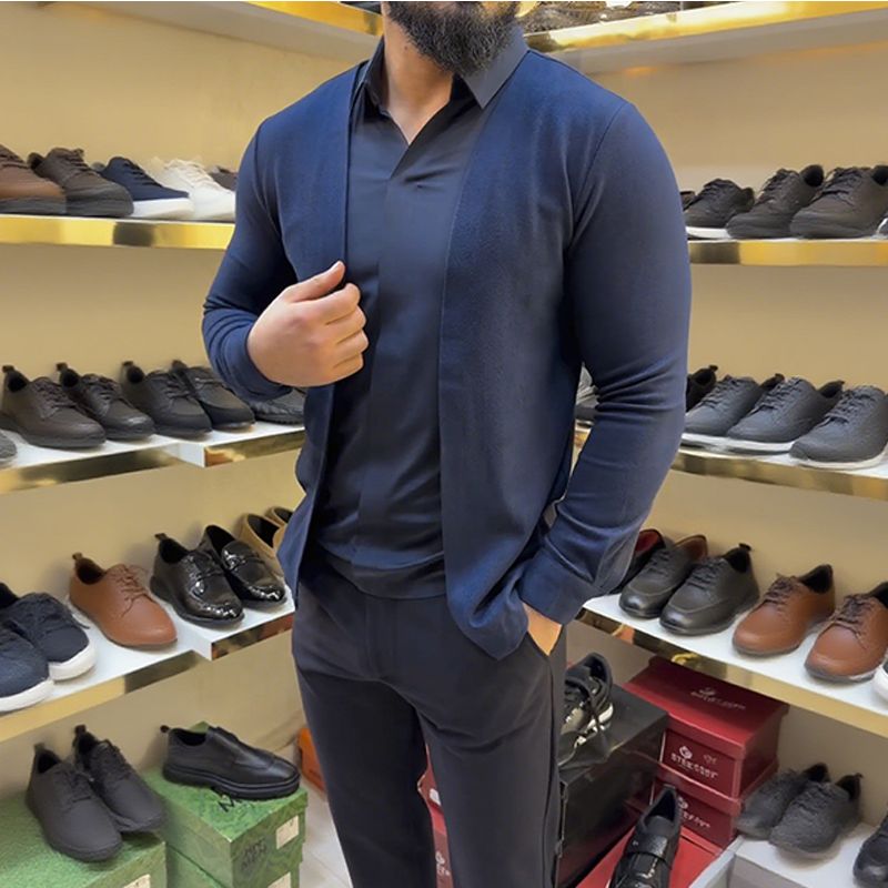 🔥Ausgewählte Herrenmode 50 % Rabatt🔥Herren Hemd in Layering-Optik