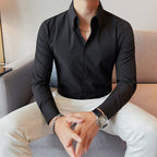 Klassisches Slim Fit Langarmhemd für Herren