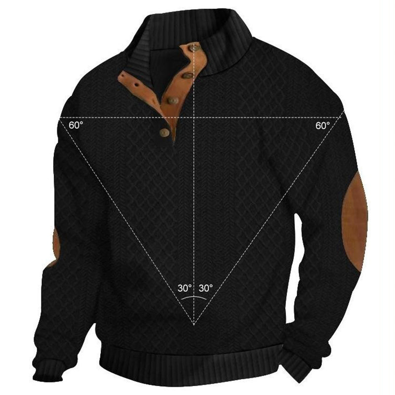 🔥Kostenloser Versand Lässiger Pullover mit langen Ärmeln und Ellbogenpatches für Herren